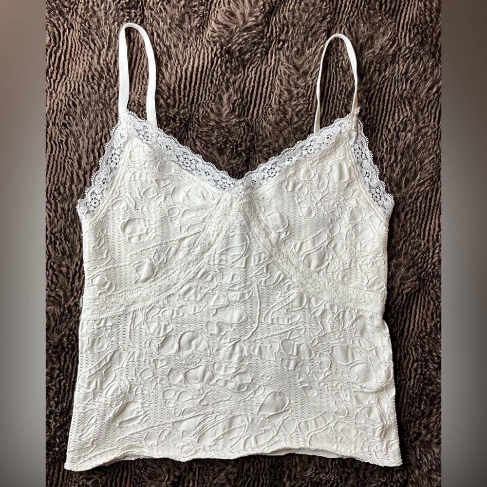 Elegant White Lace Trim Camisole